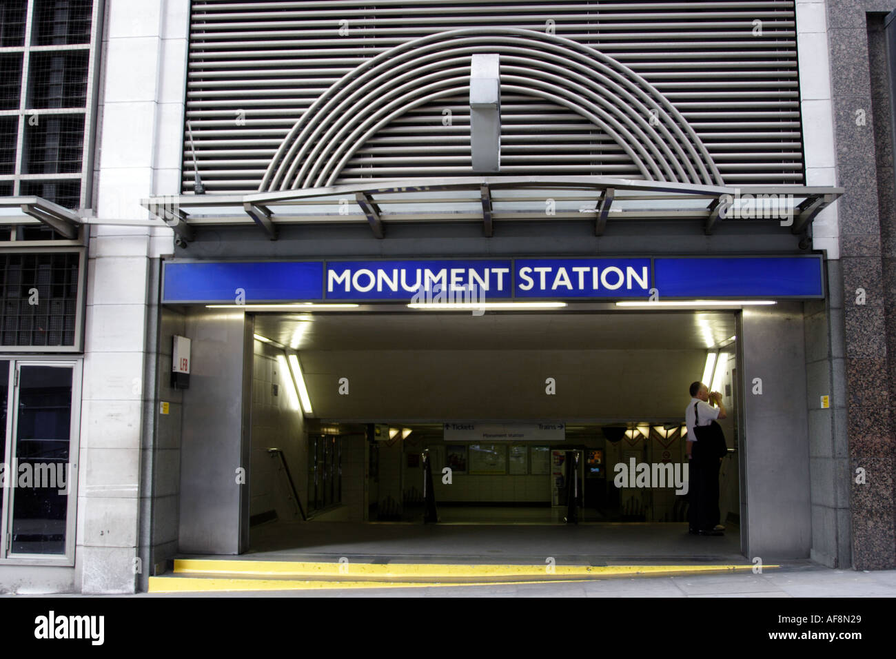 Monument Underground Station London Stock Photo Alamy