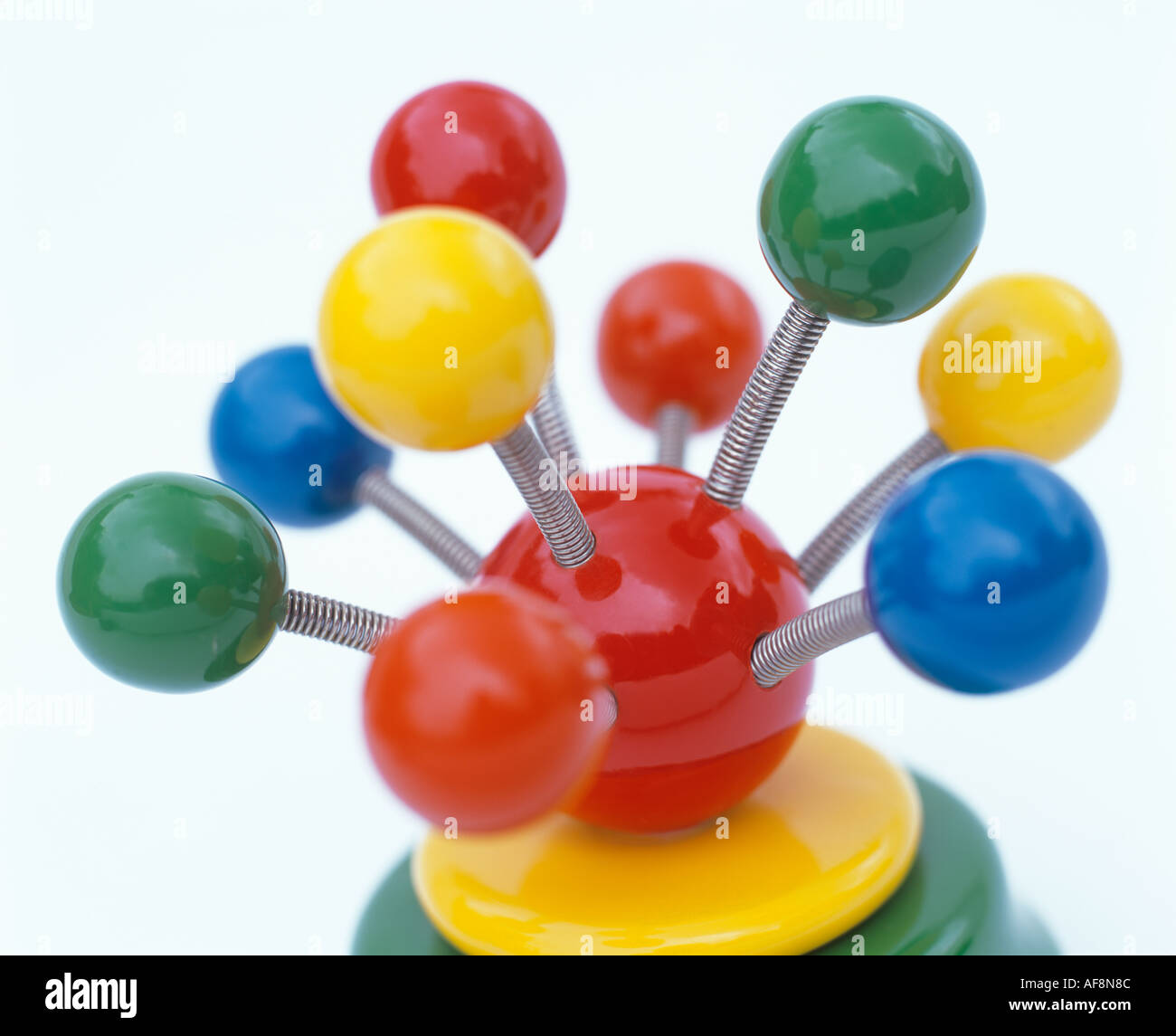 Coloured balls on springs Stock Photo Alamy