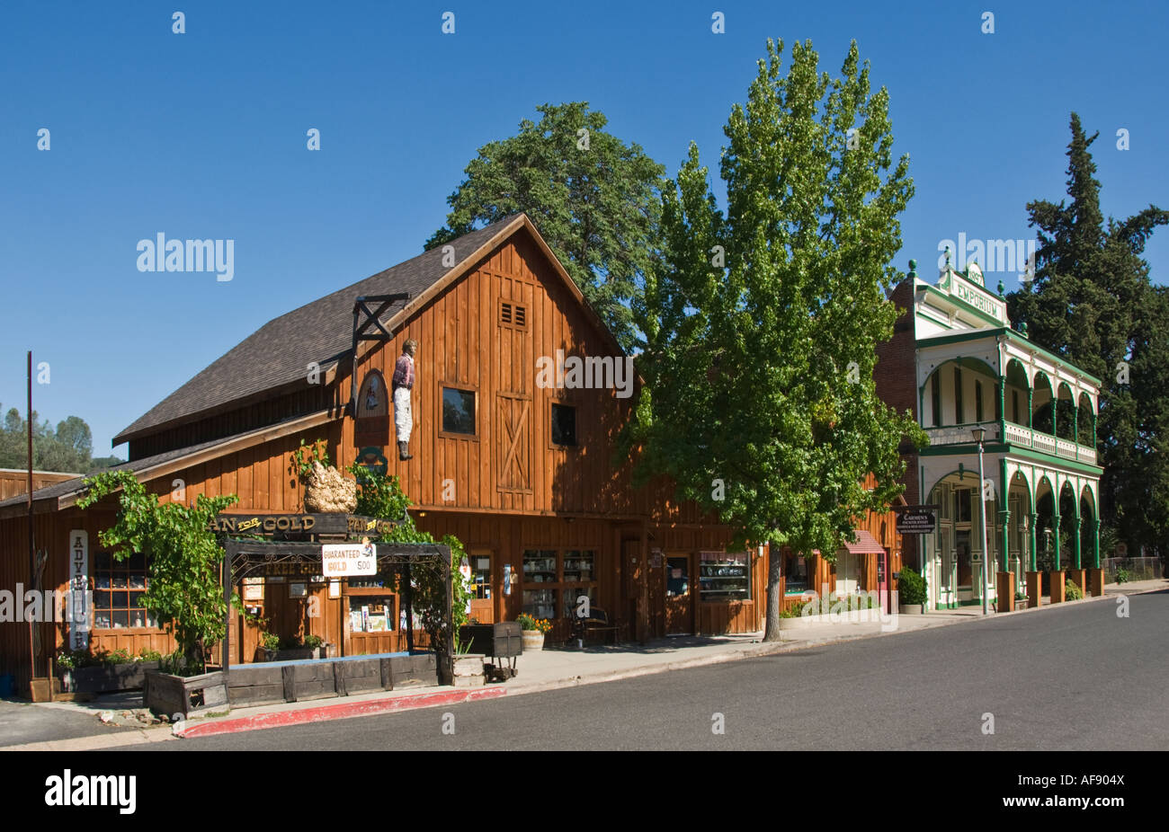 California Gold Country Jamestown main street gold panning attraction