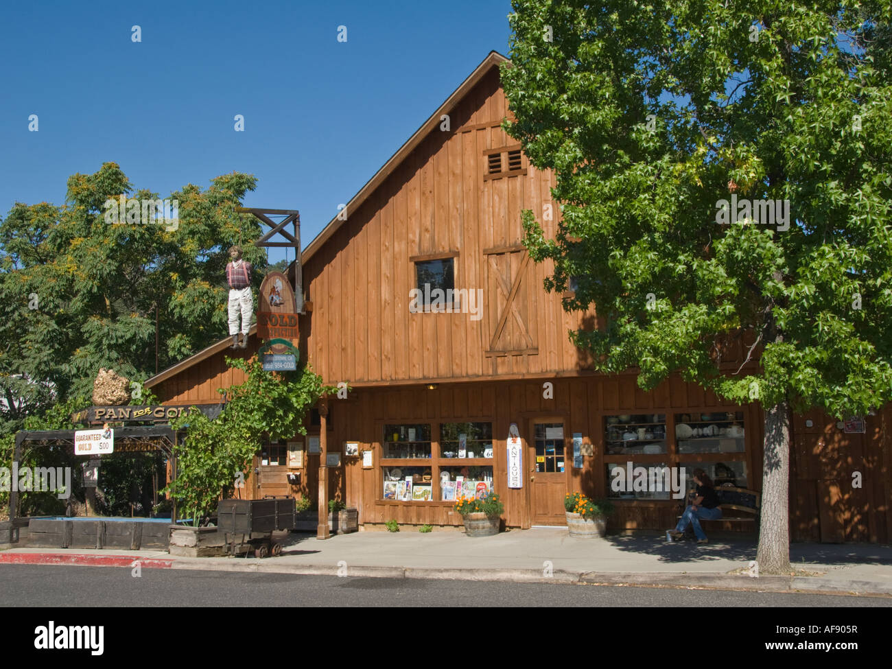 California Gold Country Jamestown Main Street gold panning attraction