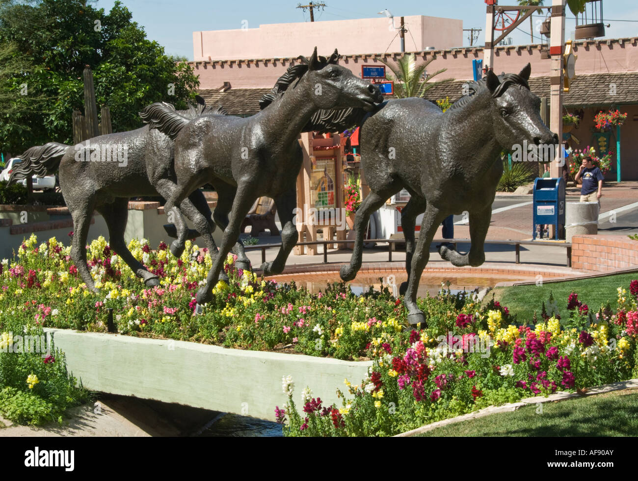 Arizona Scottsdale Old Town horse sculpture Stock Photo Alamy