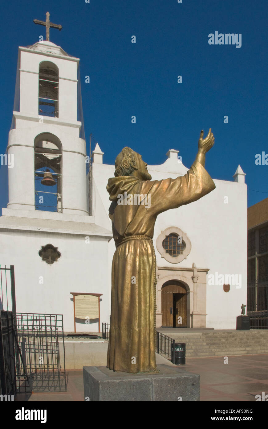 Mexico Ciudad Juarez Our Lady of Guadalupe Mission statue of Fray