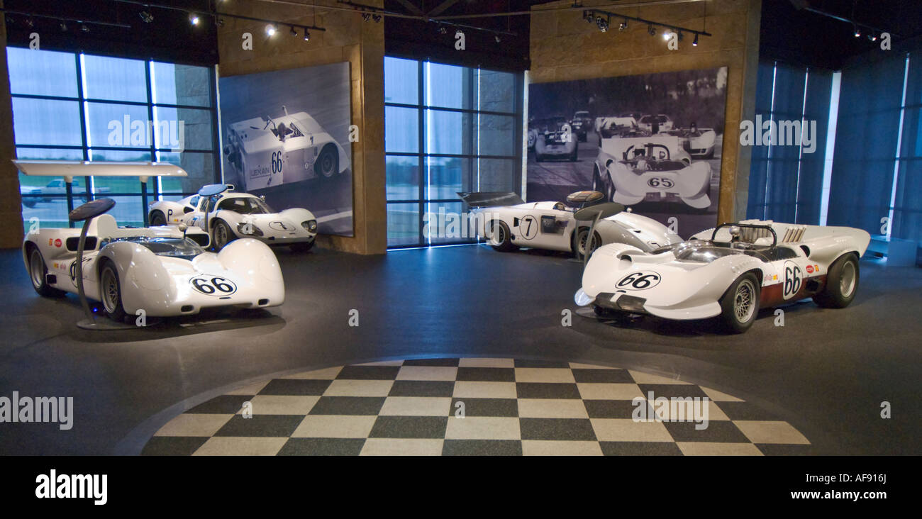 Texas Midland Permian Basin Petroleum Museum Chaparral Gallery road racing cars designed by Jim Hall circa 1960 s thru 1980 s Stock Photo