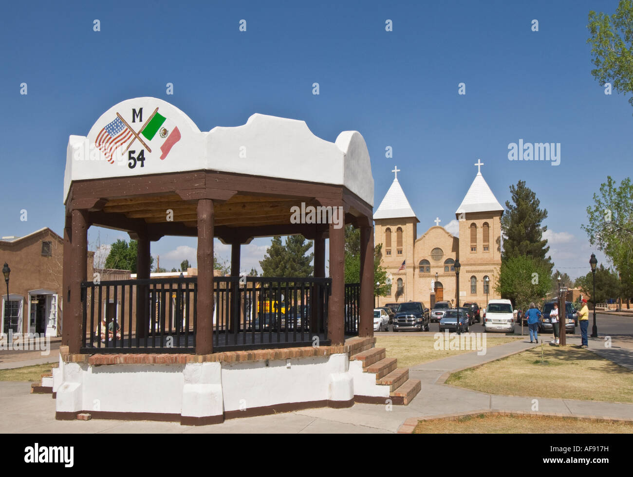 New Mexico Mesilla Historic Old Town Plaza San Albino Church Stock Photo Alamy