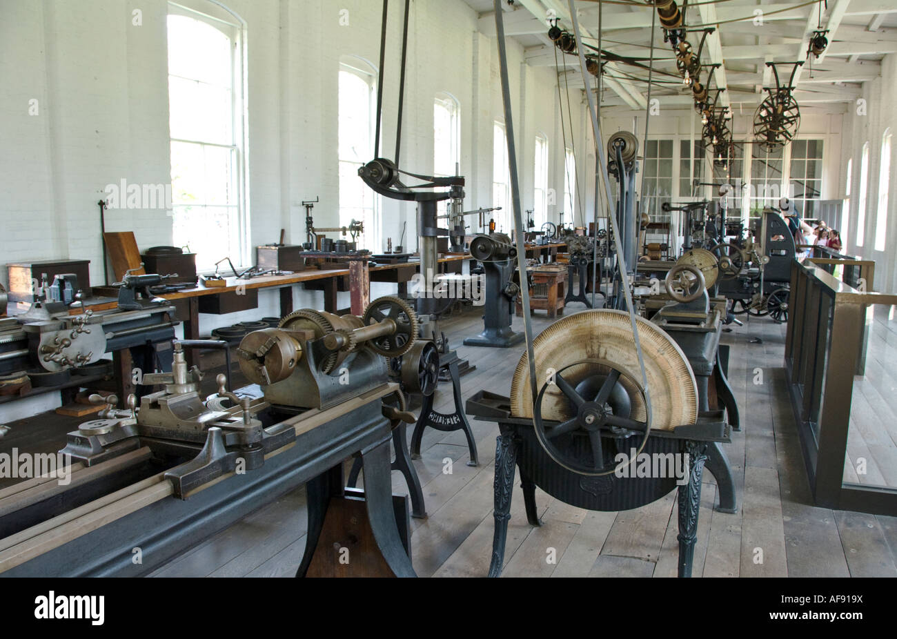 Michigan Dearborn The Henry Ford Greenfield Village replica Edison s machine shop Stock Photo