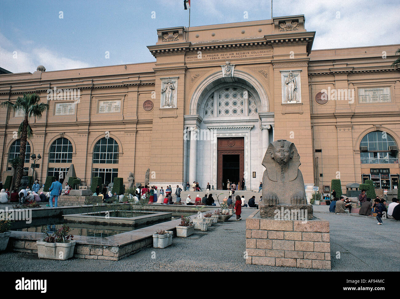 The Egyptian Museum main entrance and sculpture garden Cairo Egypt