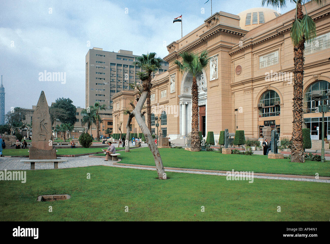 The Egyptian Museum main entrance and sculpture garden Cairo Egypt