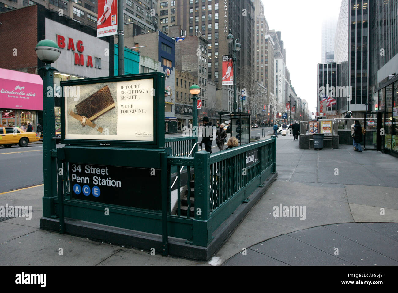 34th street entrance to penn station subway new york city new york USA Stock Photo