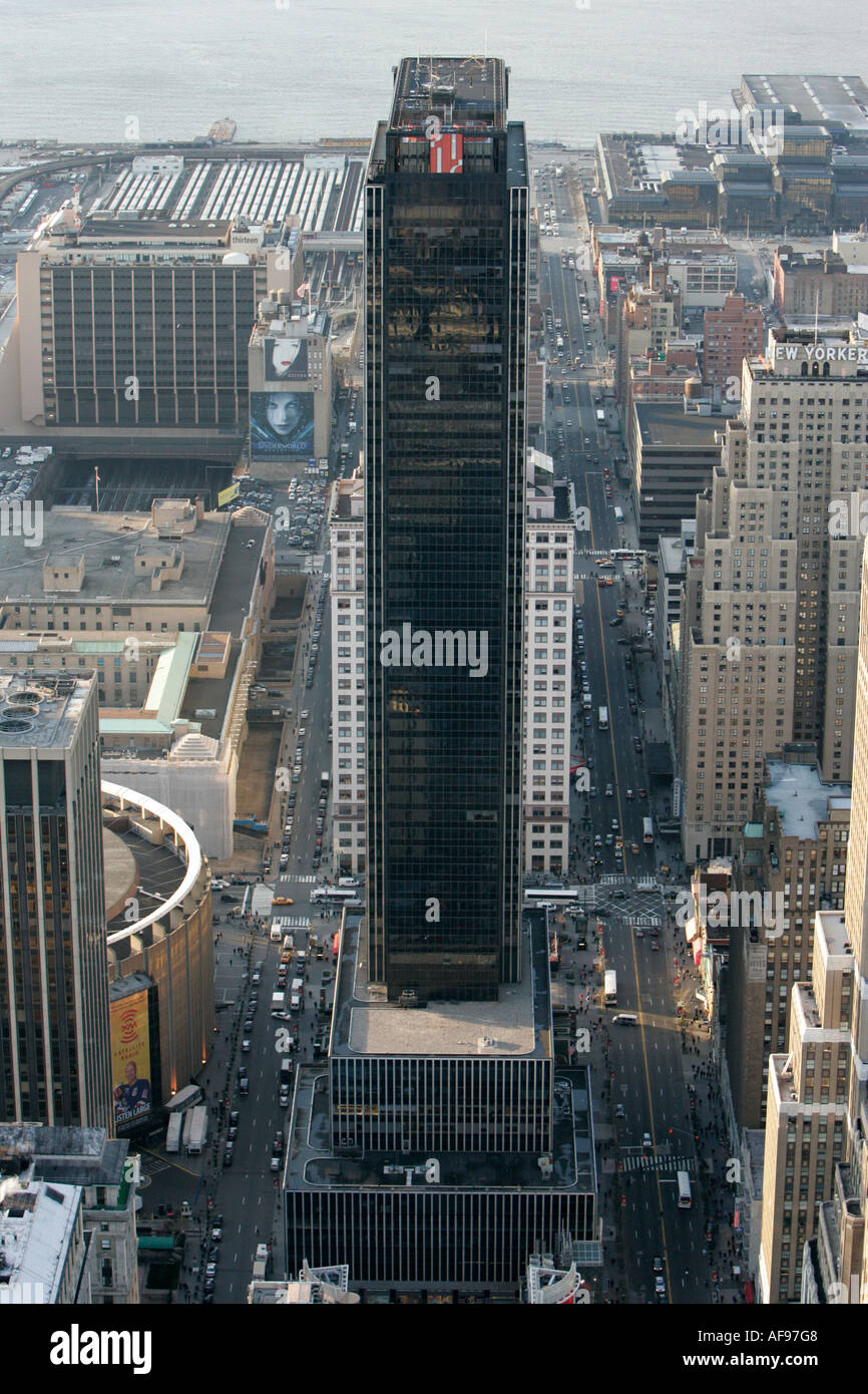 One penn plaza viewed from observation deck 86th floor near the top of