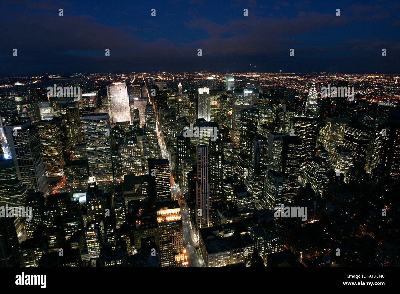 View North At Night Towards Central Park From Observation
