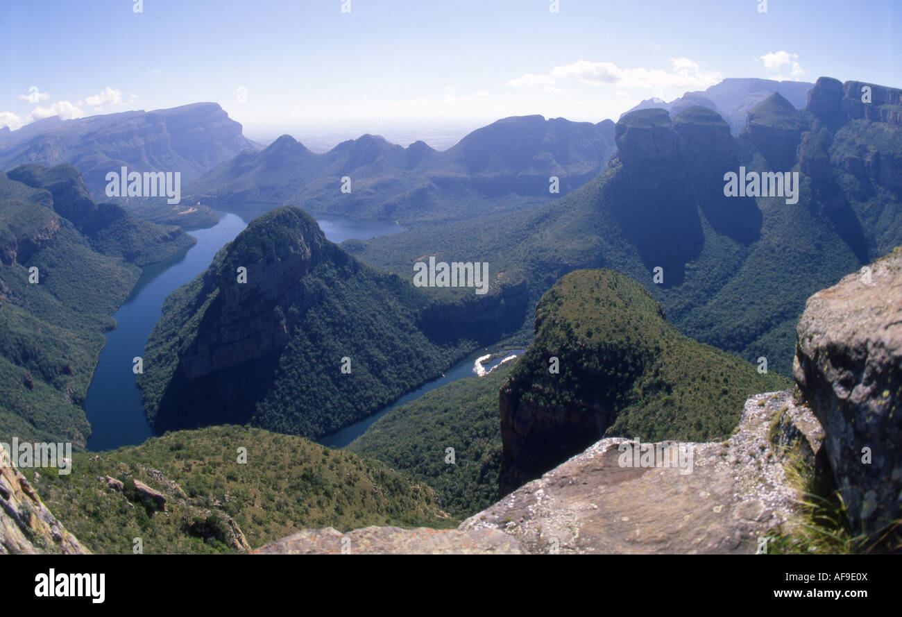 Blydepoort Dam panorama with the three Rondawels on the right hand side Mpumalanga; South Africa Stock Photo