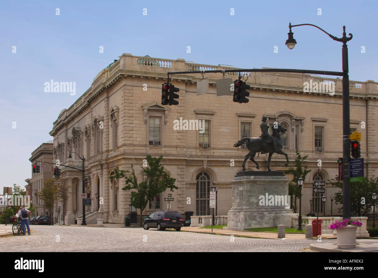 Peabody Library at Mount Vernon Place, Baltimore MD Stock Photo