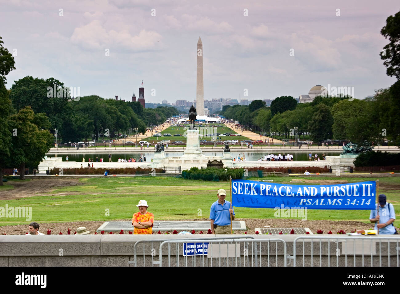 Peace protesters at the US Capitol Stock Photo
