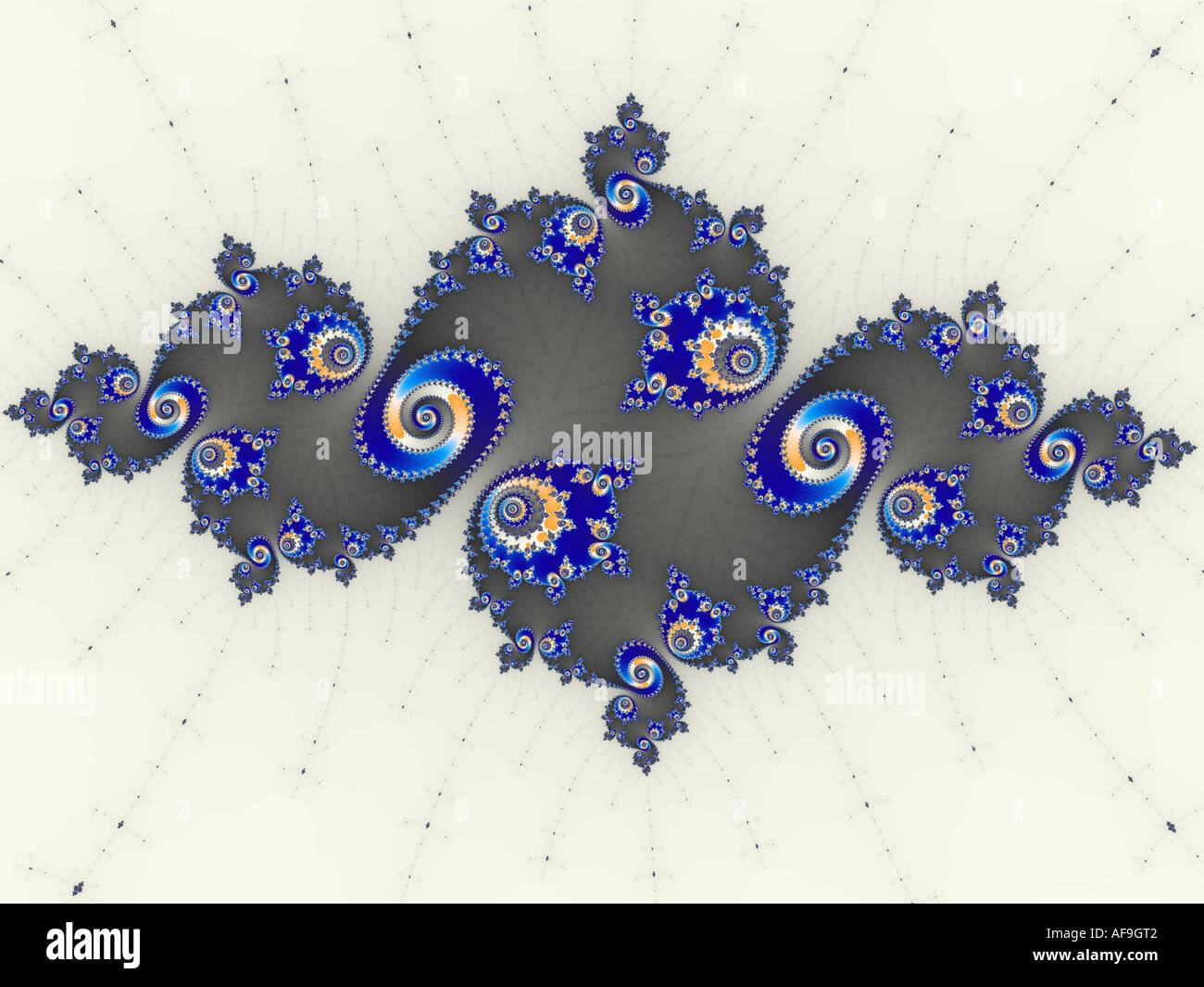 Blue and white Fractal. Stock Photo