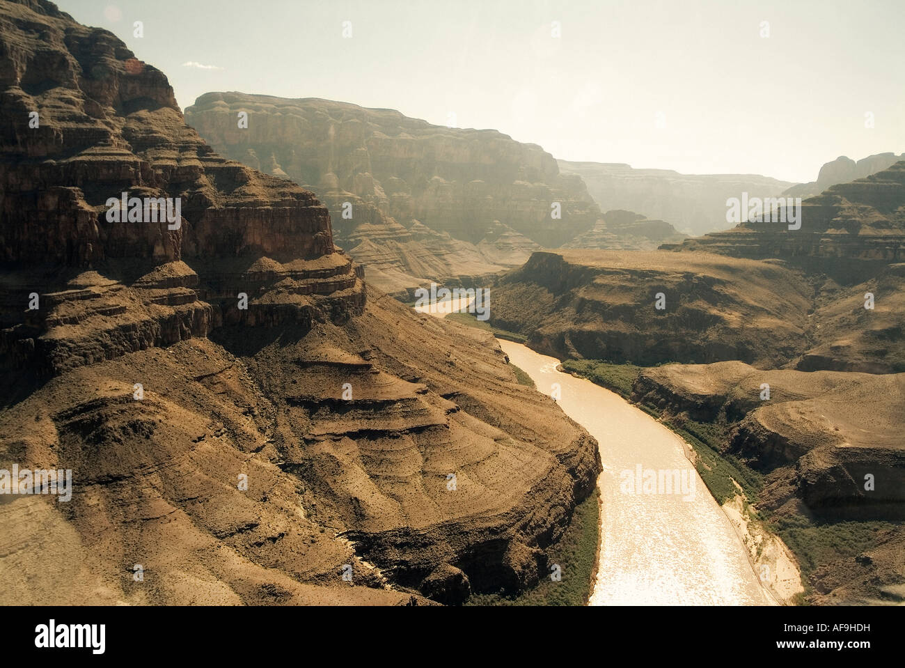 Aerial view of Colorado River. Grand Canyon National Park. Arizona State. USA Stock Photo