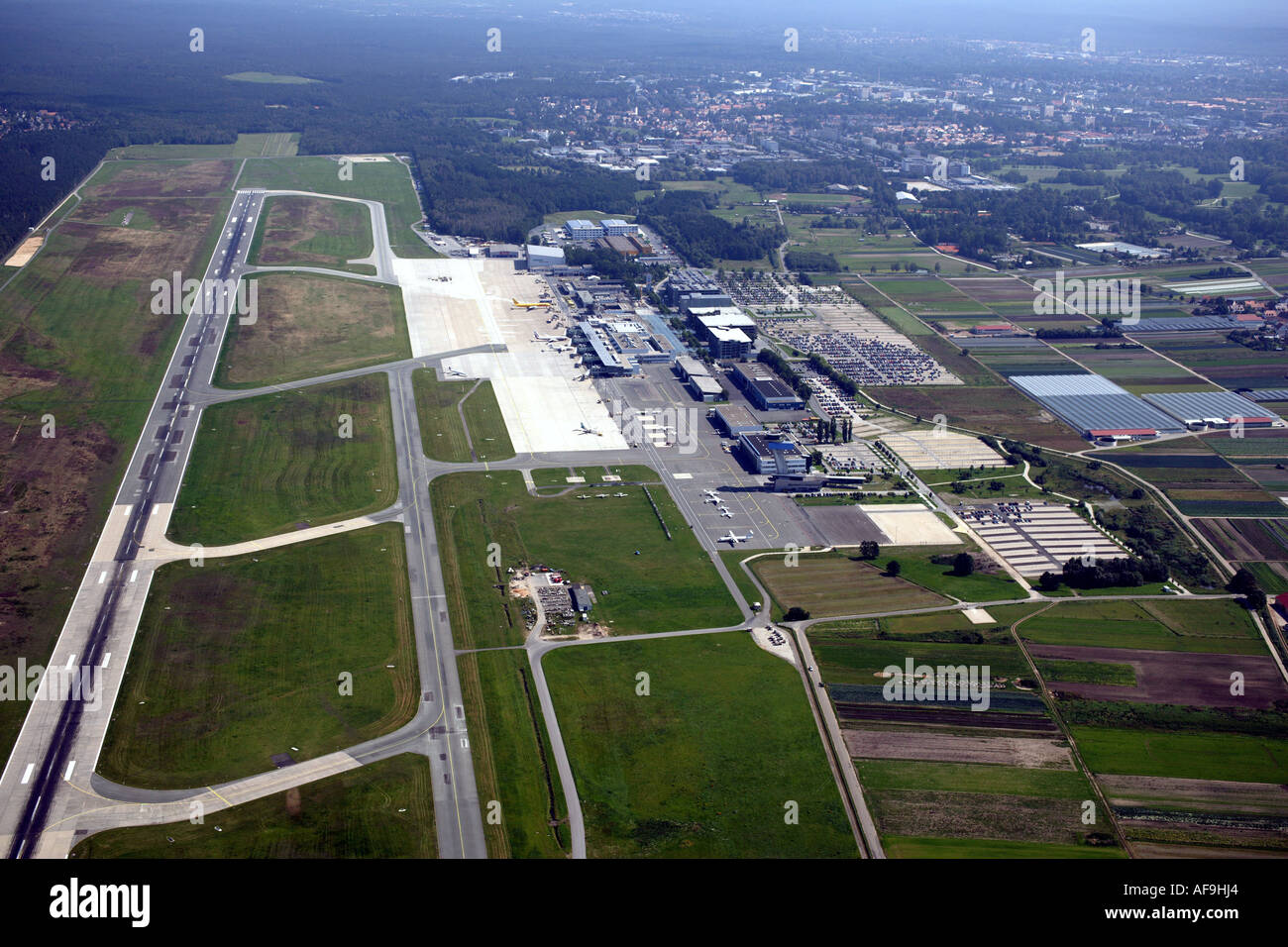airport from the west, Germany, Bavaria Stock Photo Alamy