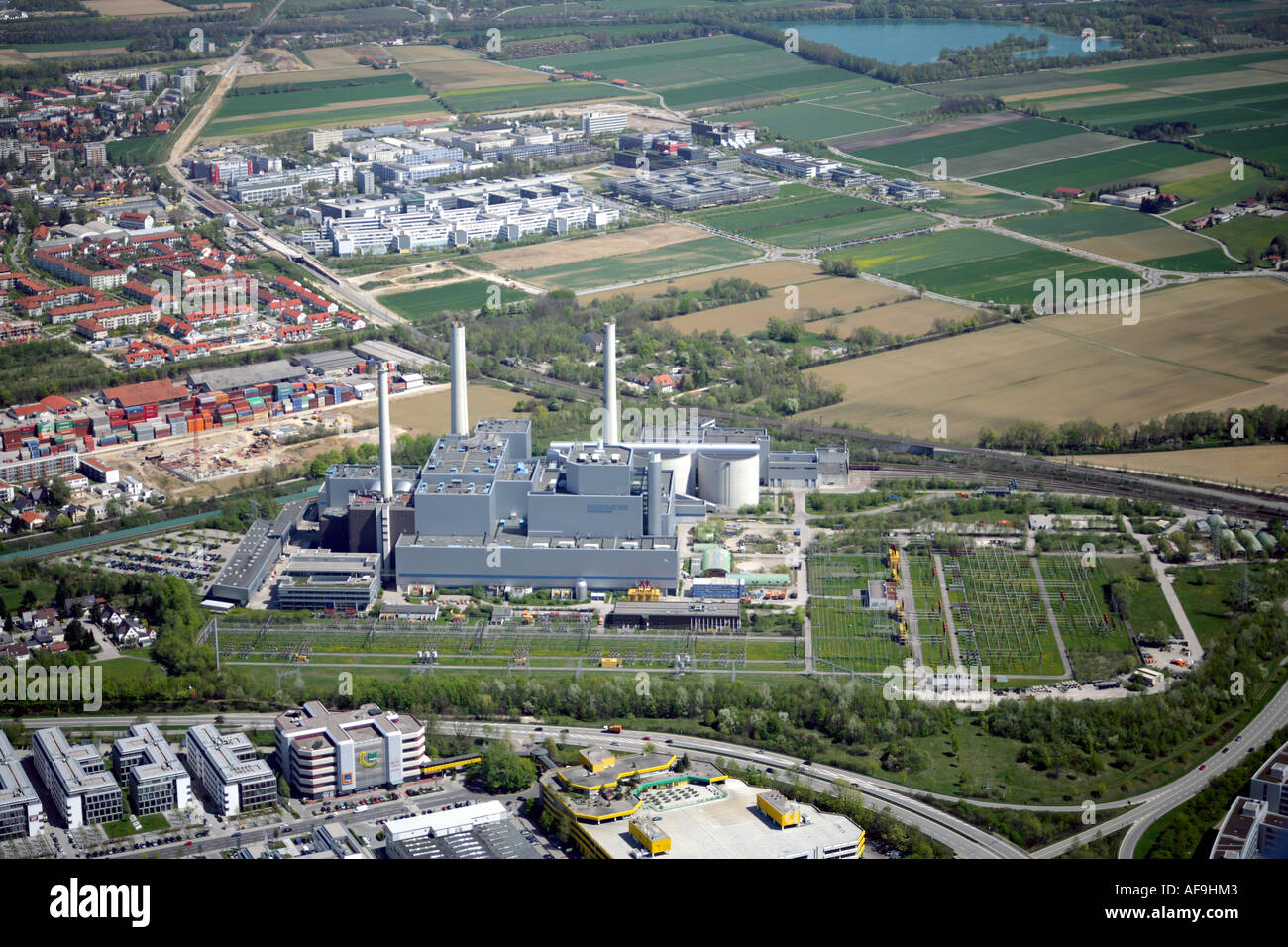 cogeneration plant, public services Munich, Germany, Bavaria Stock Photo