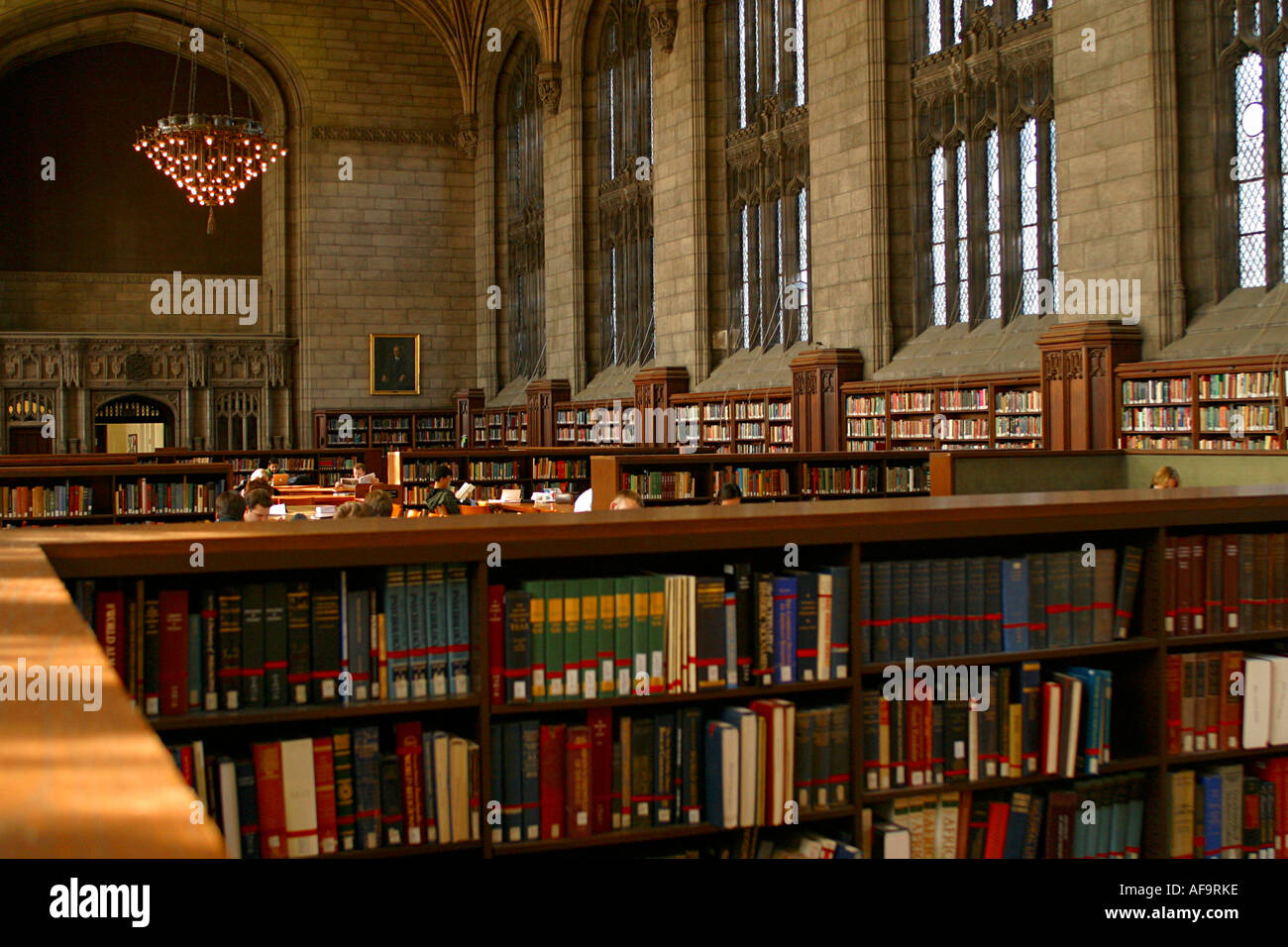Interior view of the Harper Library on the University of Chicago campus