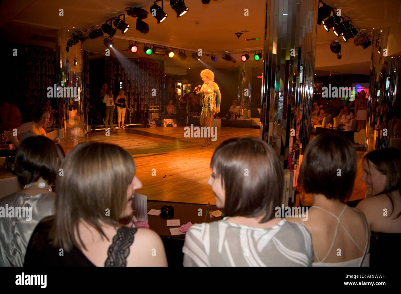 Girls Enjoying Male Strip Tease On Hen Night At Club In Birmingham 