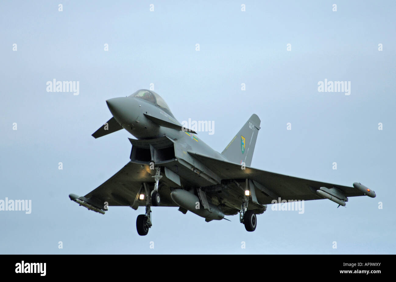 Typhoon Eurofighter on Landing finals Home BaseRAF Coningsby Stock Photo