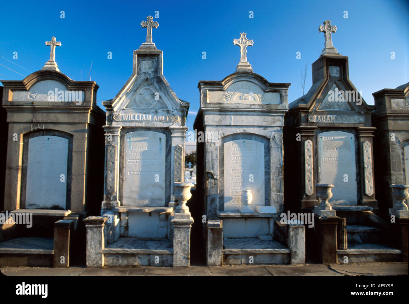 Louisiana Cajun Country,New Orleans Garden District Lafayette Cemetery tombs above ground LA016,LA016 Stock Photo