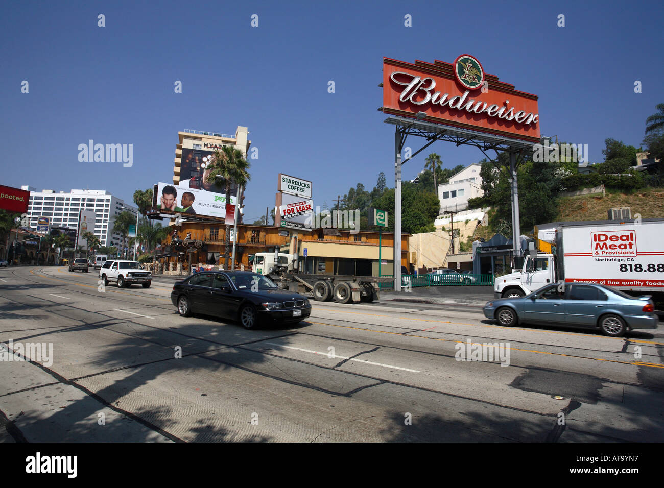 Sunset strip, Los Angeles.California,  United States of America. Stock Photo