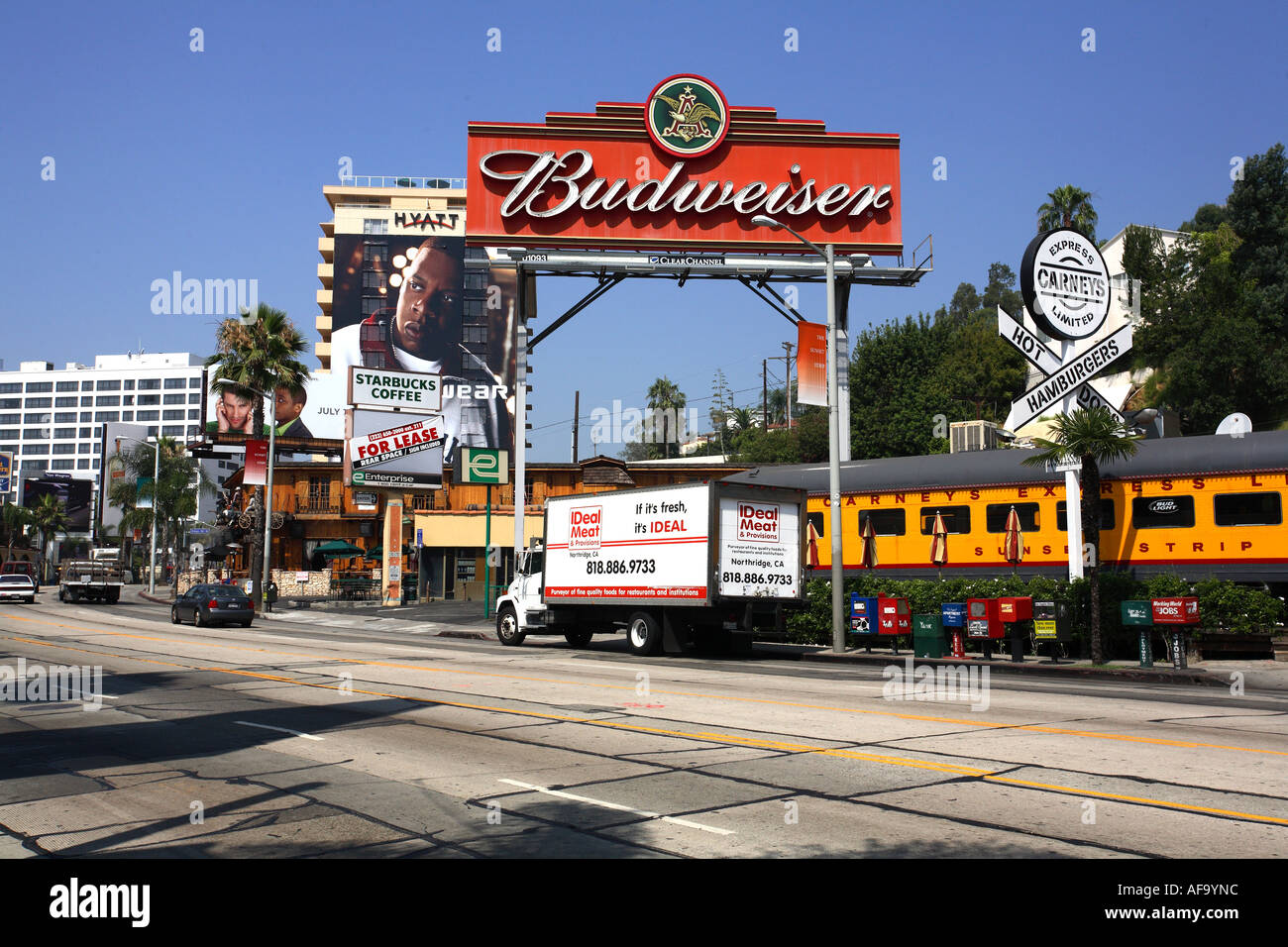 Sunset strip, Los Angeles. California, United States of America. Stock Photo