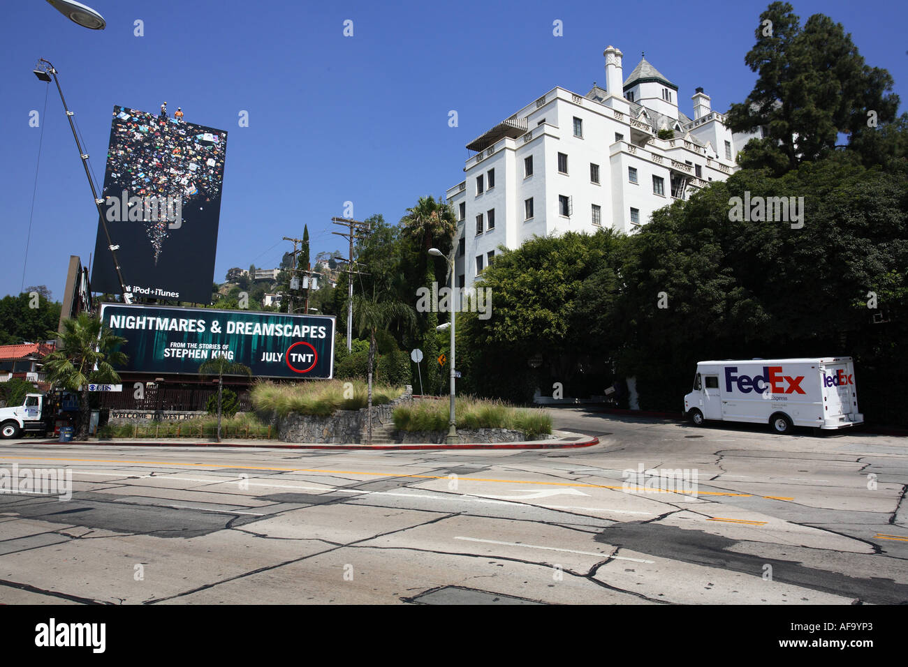 Chateau Marmont hotel in Hollywood Los Angeles ,U.S.A Stock Photo