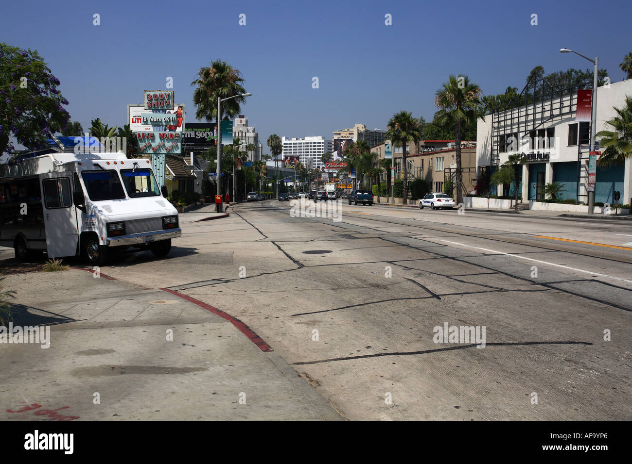 Sunset strip, Los Angeles. California, United States of America. Stock Photo