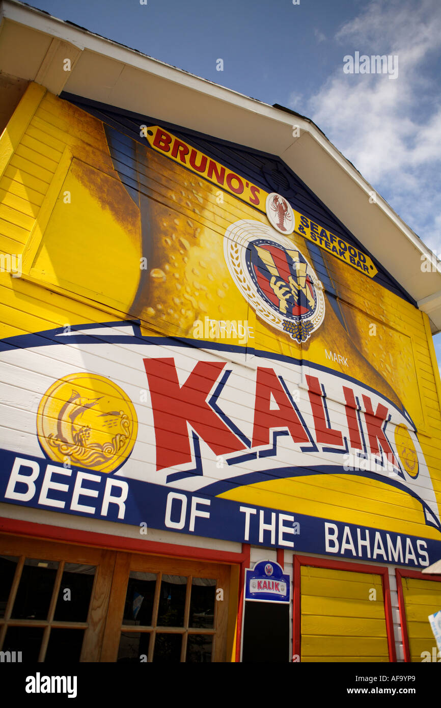 Brightly painted bar and restaurant, Arawak Cay, Nassau, New Providence