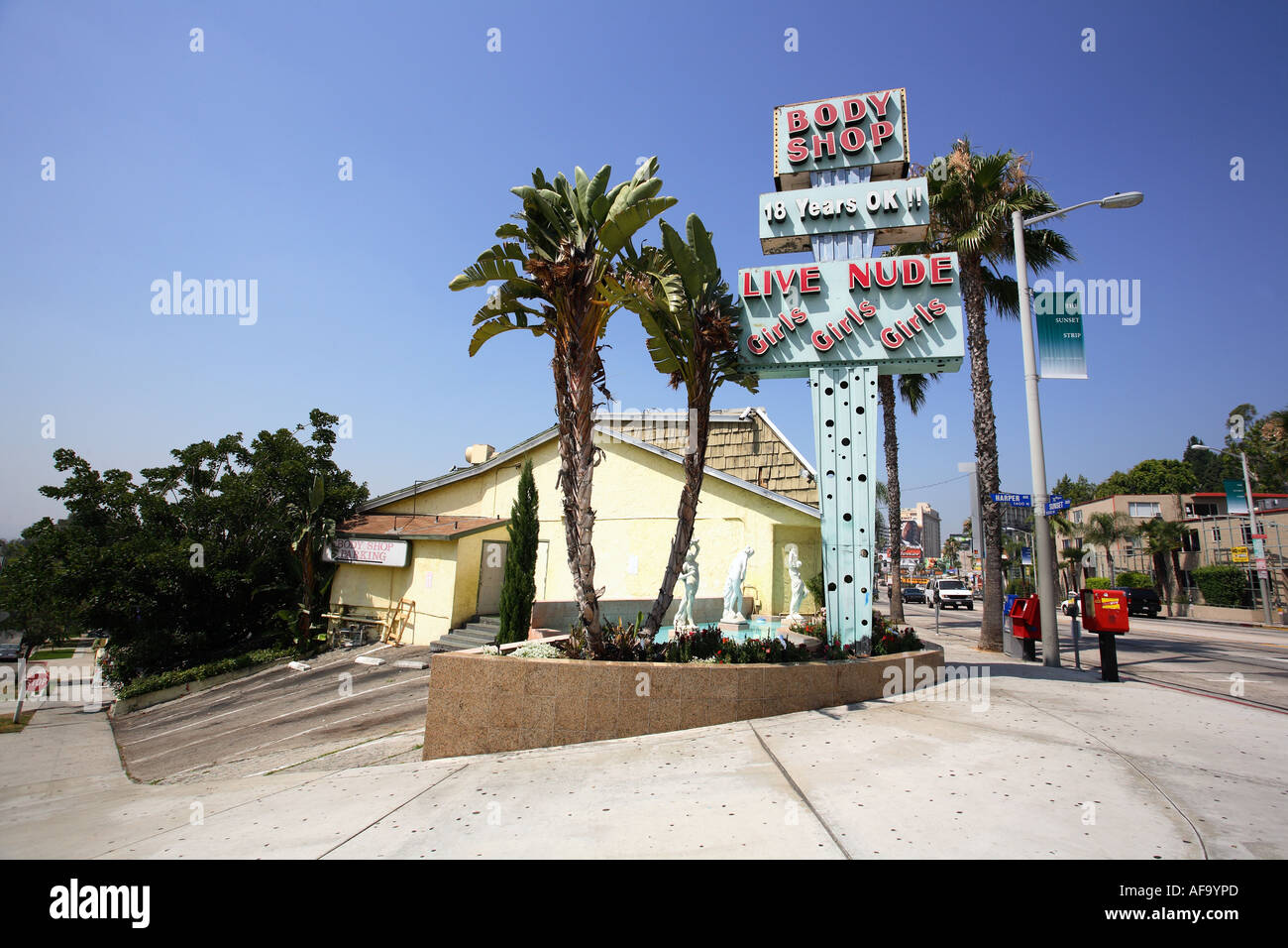 Sunset strip, Los Angeles. California, United States of America. Stock Photo