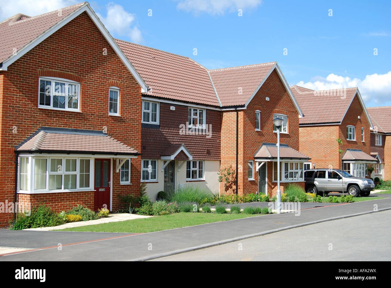 New private housing estate, Surrey, England, United KIngdom Stock Photo