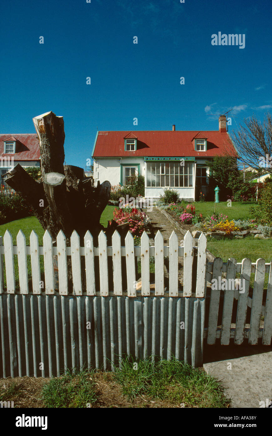 Typical house in Port Stanley capital of the Falkland Islands south