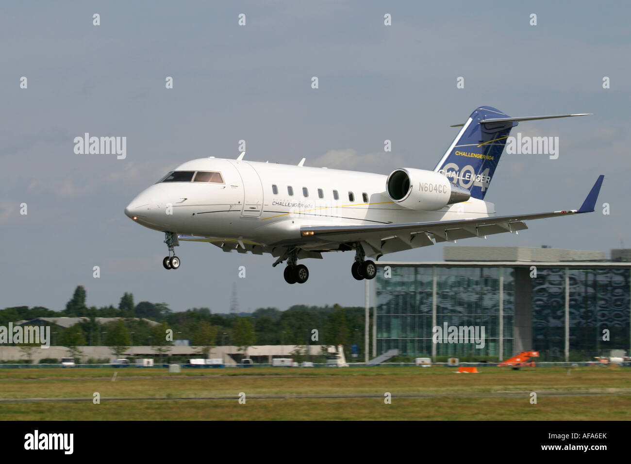 Business jet Bombardier Aerospace Corp Canadair CL 600 2B16 Challenger 604 Stock Photo