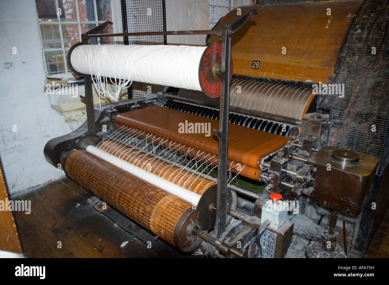 Cotton spinning machinery in a museum, England, UK Stock Photo - Alamy