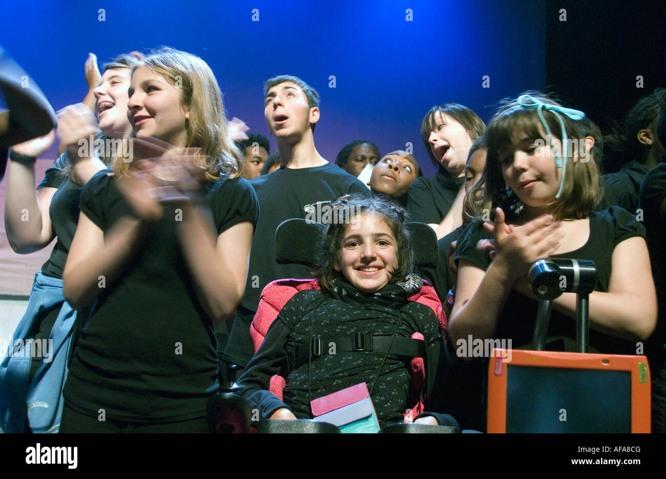 Youth theatre group during rehearsal, London, UK Stock Photo Alamy