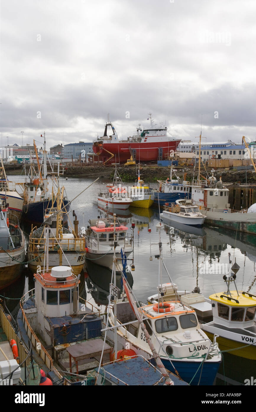 The fishing fleet in the harbor in Reykjavik Iceland Stock Photo - Alamy