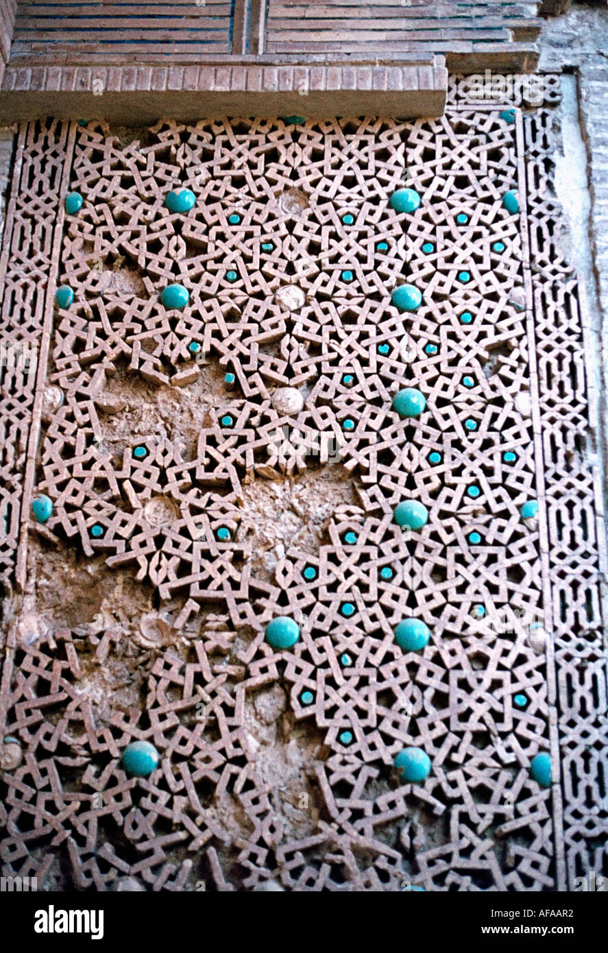 Friday Mosque, Herat, Afghanistan, detail of Ghurid entrance portal Stock Photo