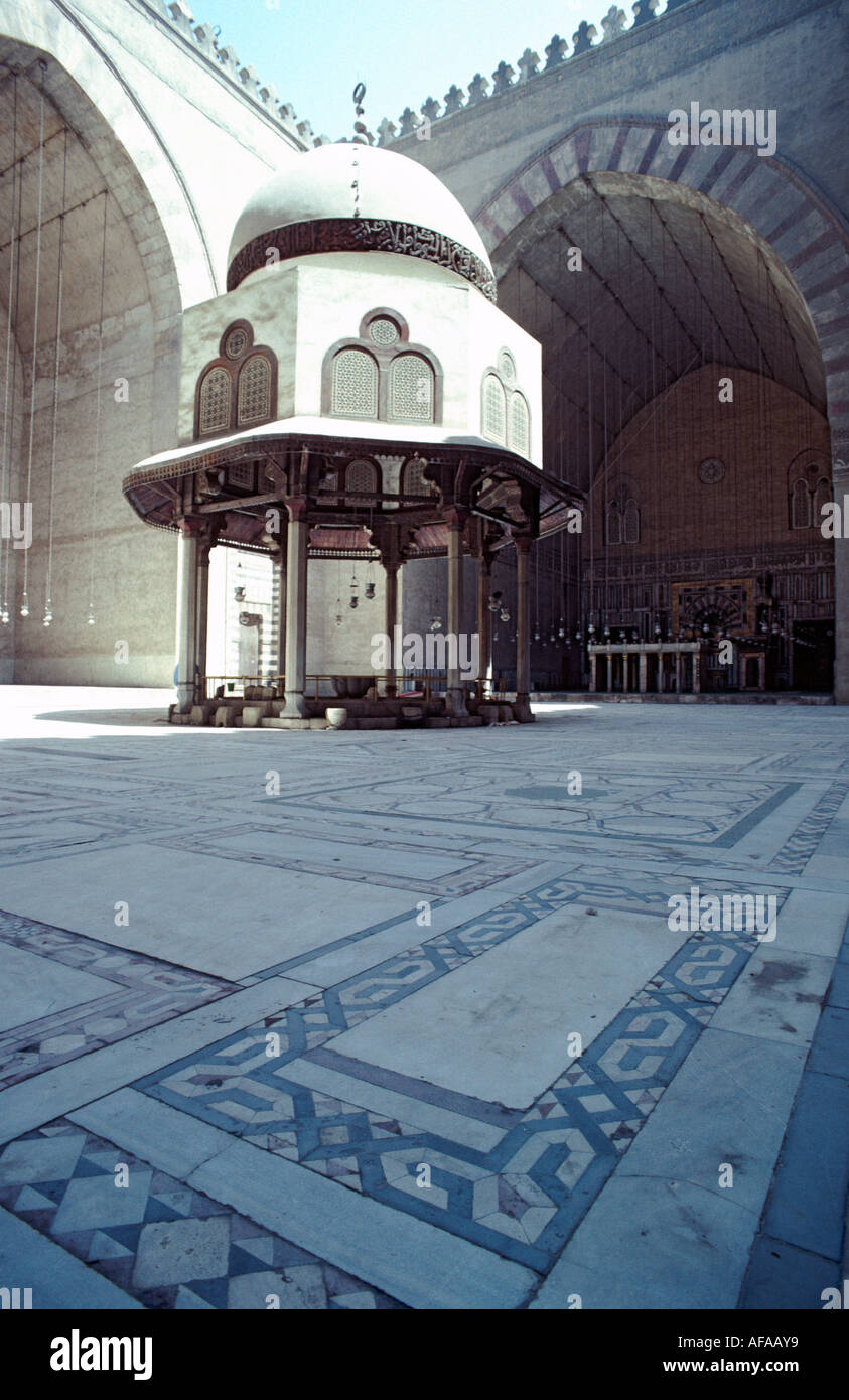 Sultan Hasan complex, courtyard and qibla iwan, Cairo Stock Photo Alamy