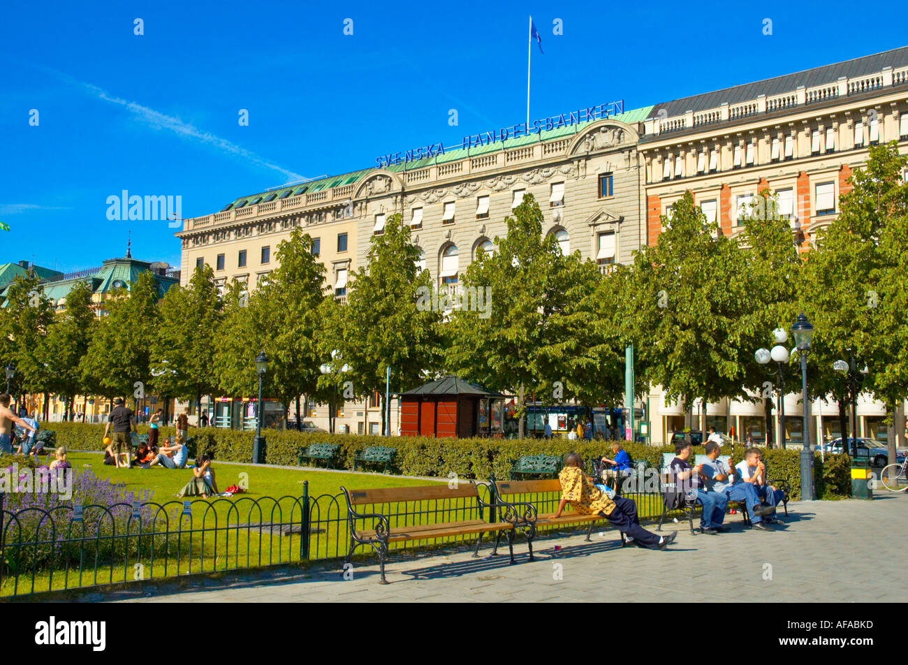 Karl XIIs Torg square in central Stockholm Sweden EU Stock Photo