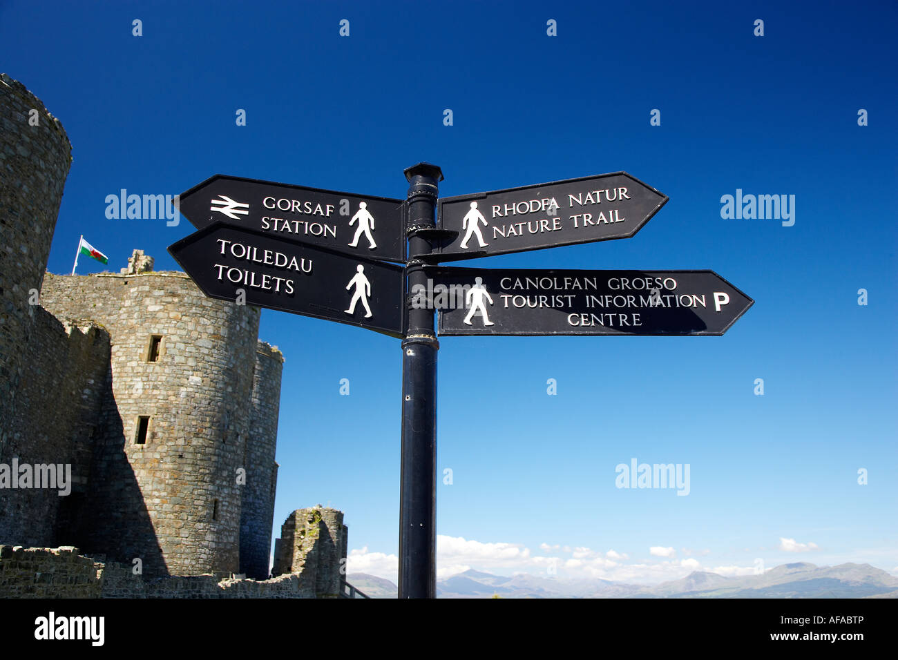Welsh signpost hi-res stock photography and images - Alamy