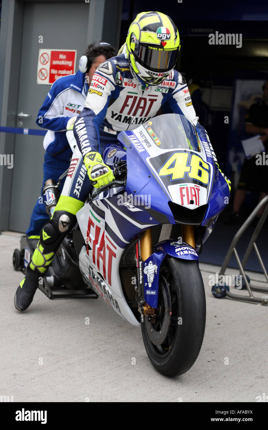 valentino rossi the doctor aboard his fiat sponsored Yamaha M1 800cc motogp  machine Stock Photo - Alamy