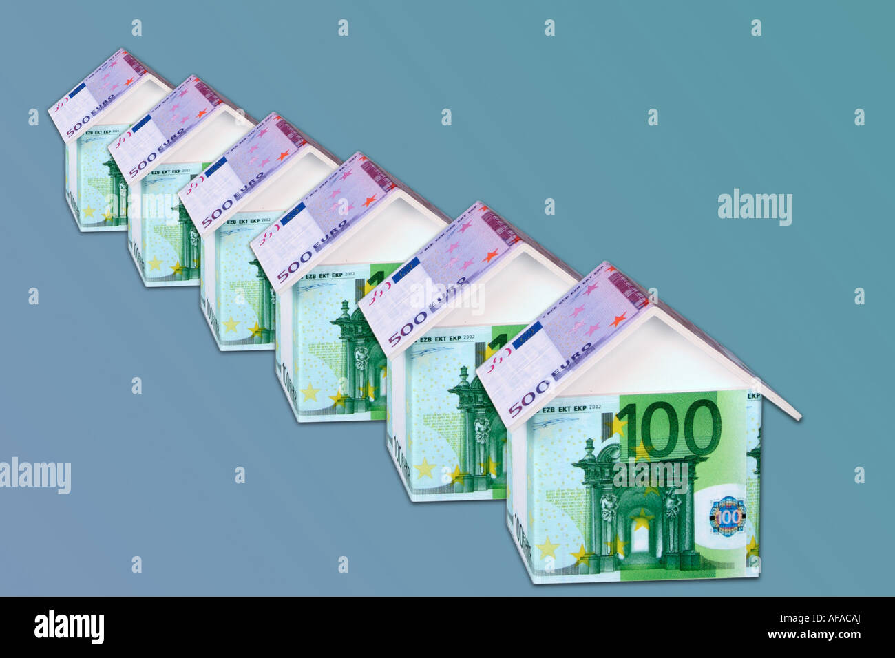 houses of banknotes Stock Photo