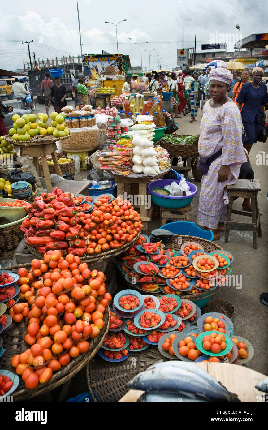 Nigeria Lagos People at marketplace Stock Photo Alamy