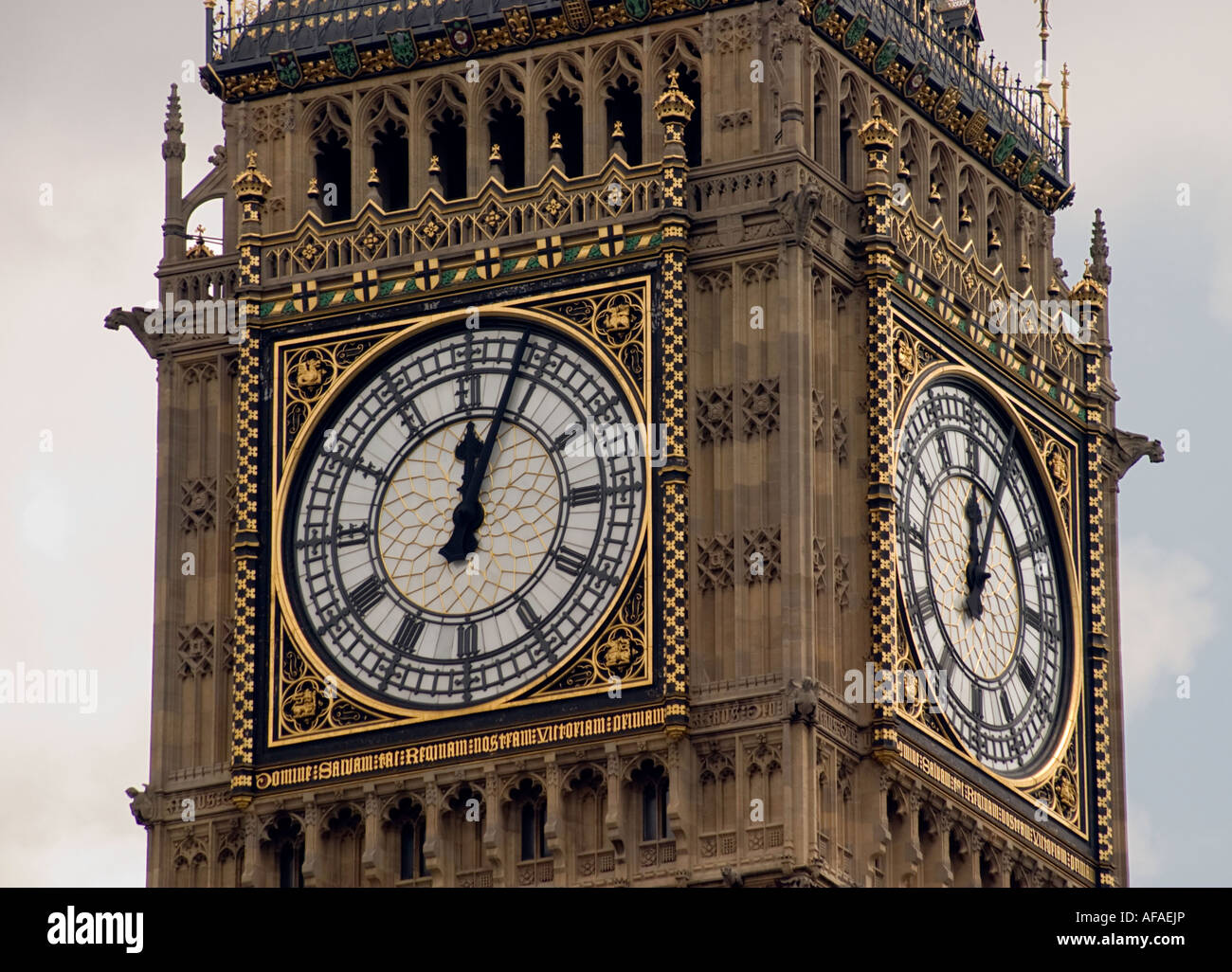 The Clock Tower Housing Big Ben at the House of Parliament, London. Stock Photo