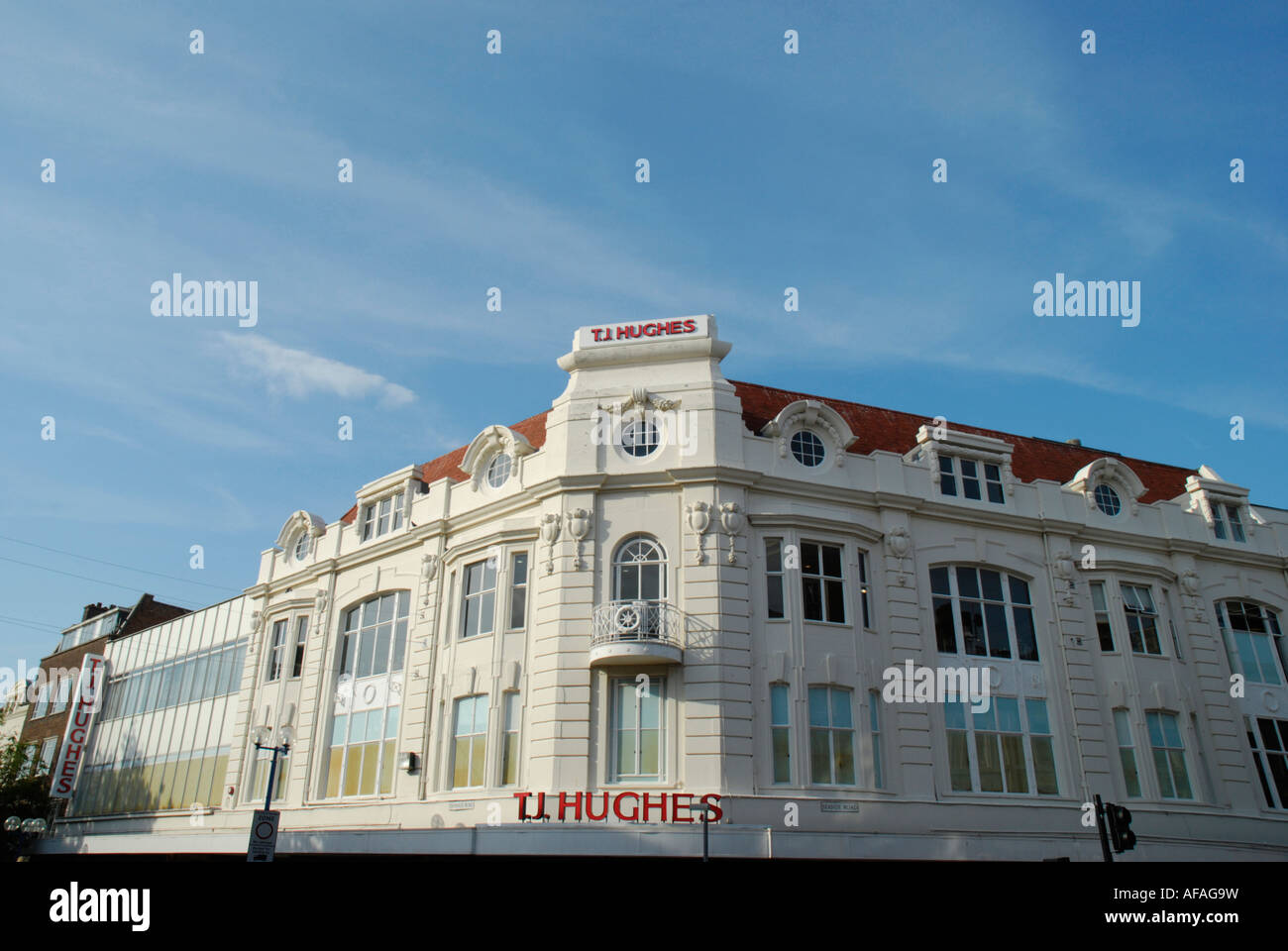 T J Hughes department store exterior Eastbourne East Sussex Stock Photo