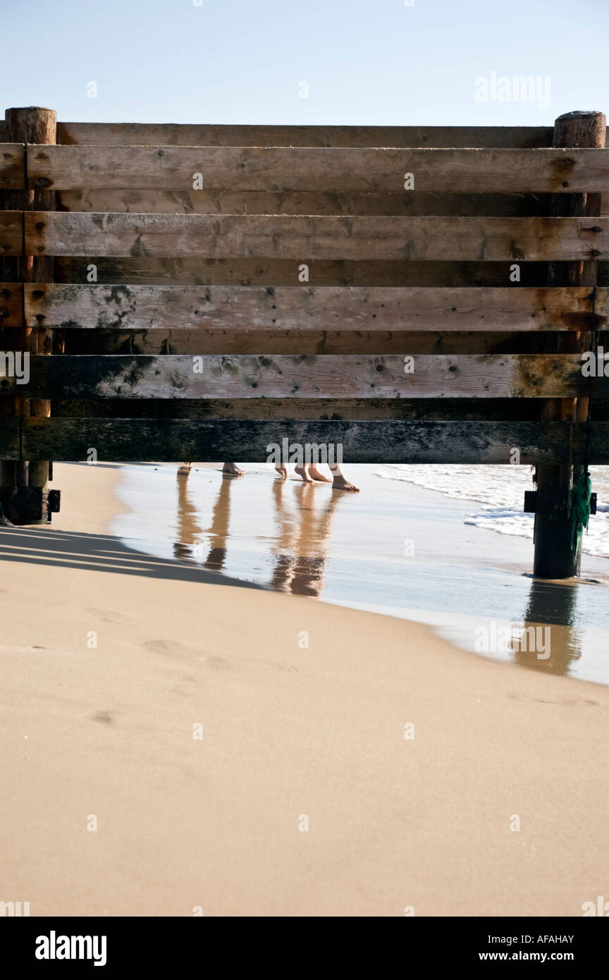 A wooden fence on a beach Stock Photo - Alamy
