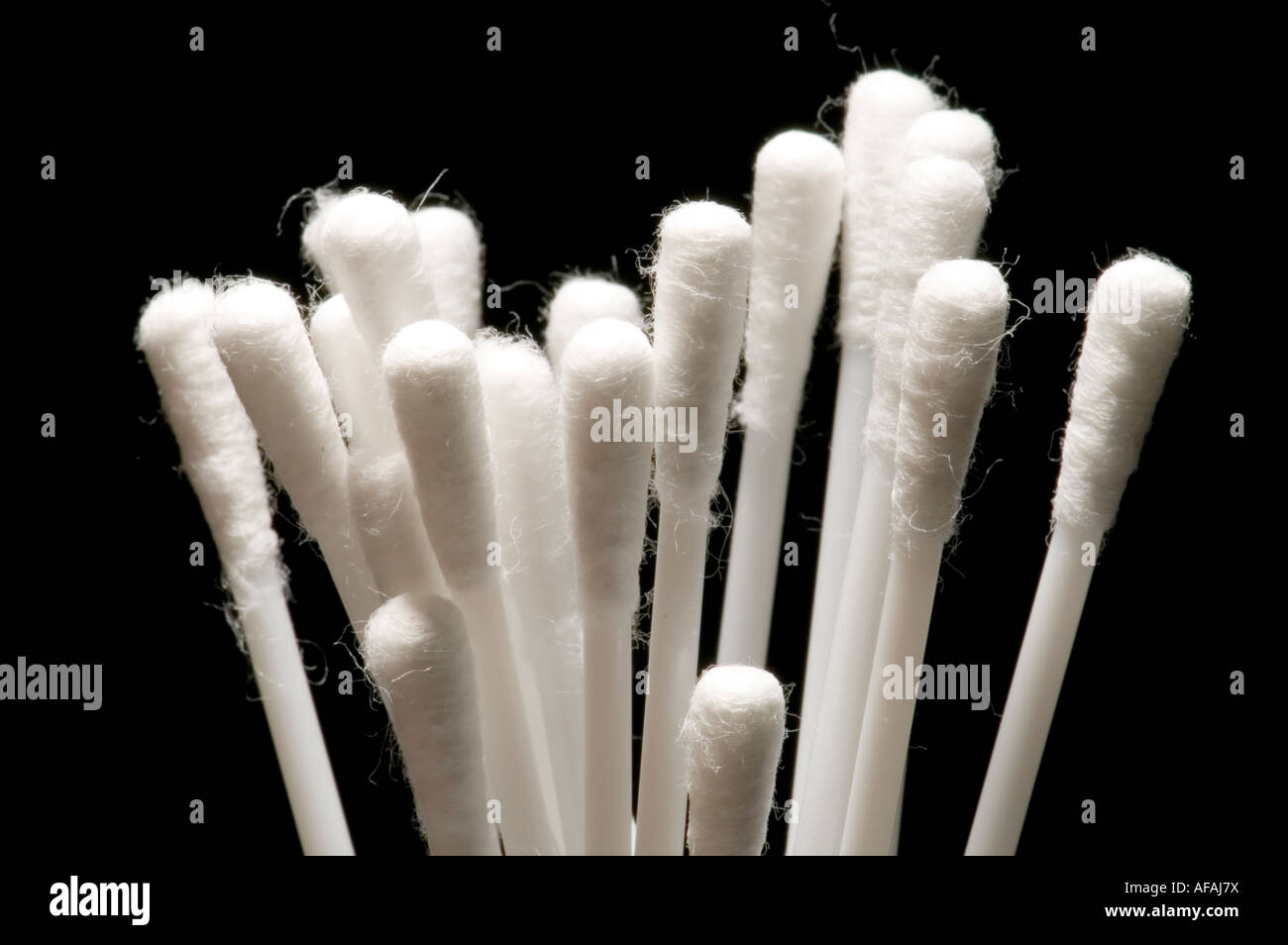 series object on black ear cotton Stock Photo