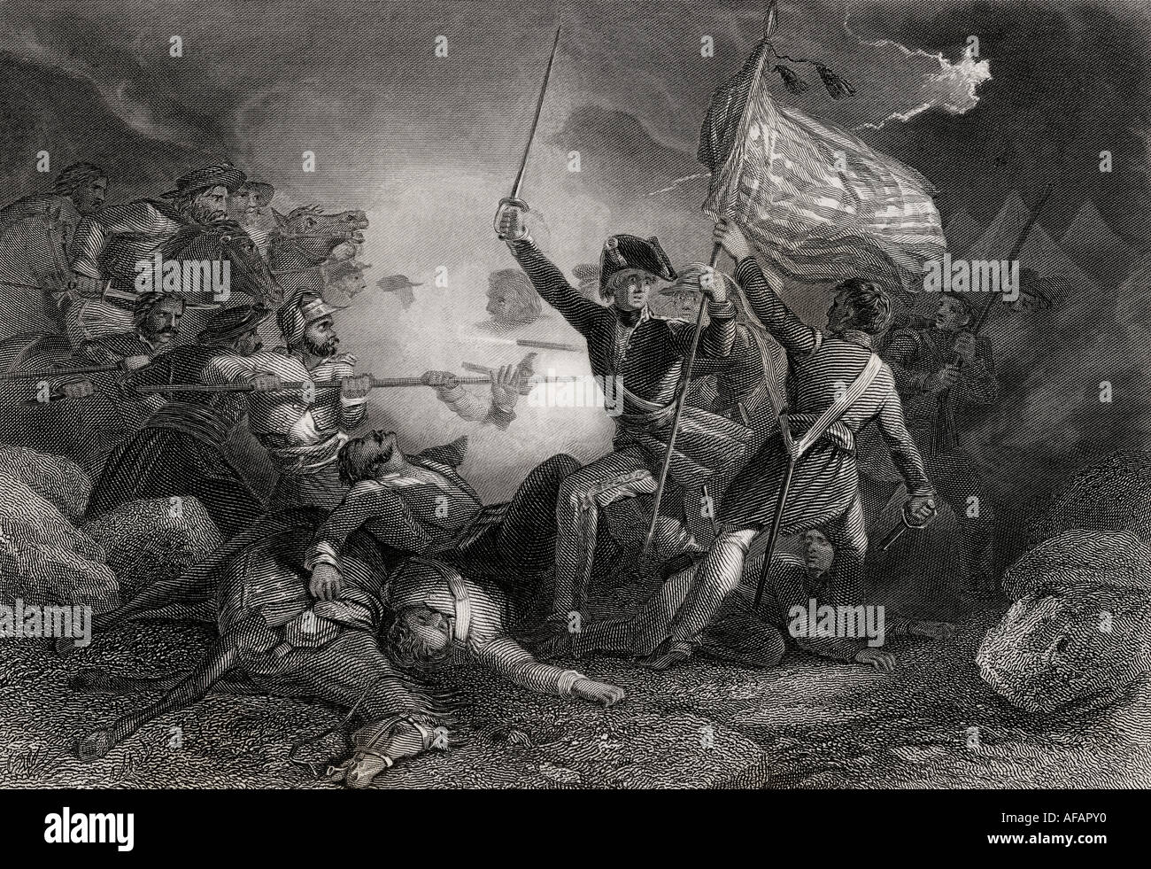 Major Dix at the Battle of Buena Vista, 1847, during the Mexican-American War. Stock Photo