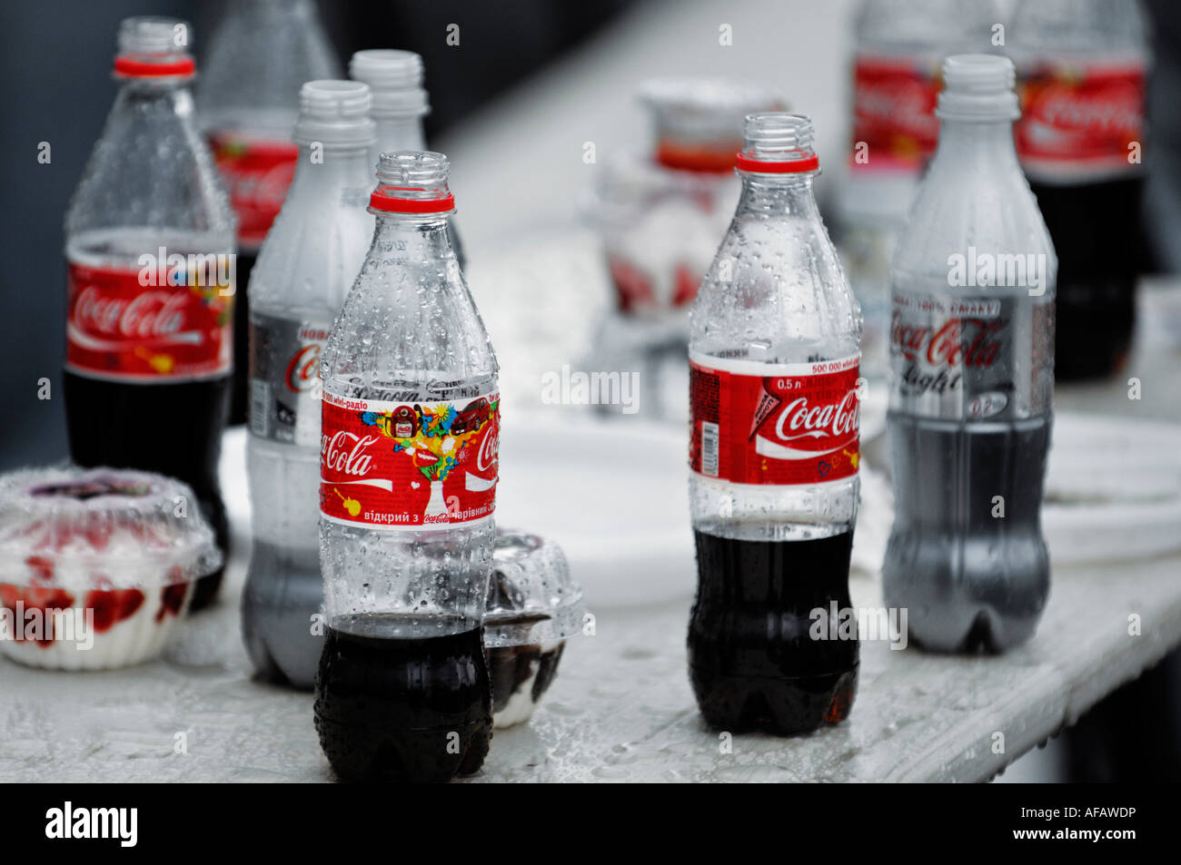 Open Coca Cola bottles Stock Photo Alamy